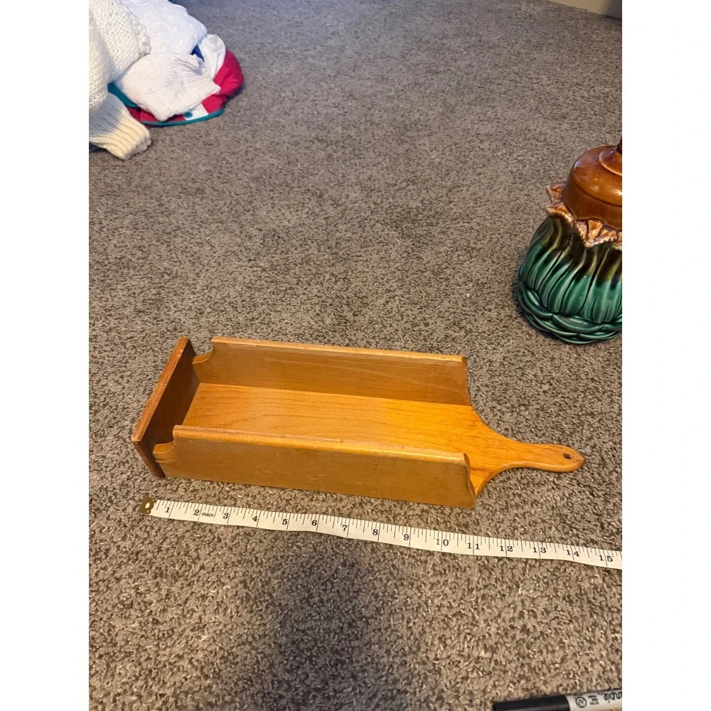 Vintage Primitive Wooden Wall Box Candle Holder Mail Organizer Farmhouse Decor
